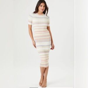 Forever21 Striped Bodycon Midi Dress